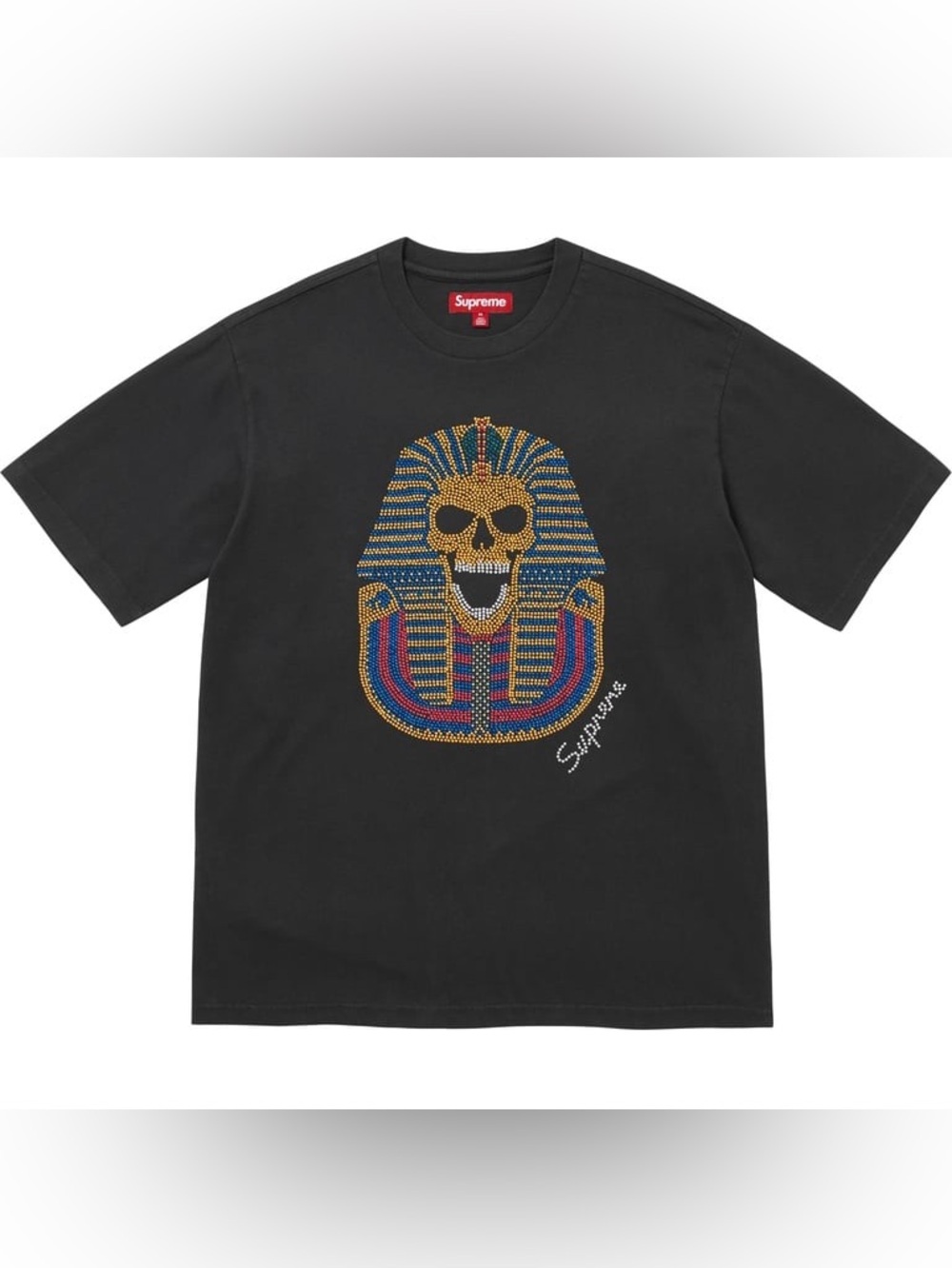 Supreme King Tut S/S Top FW25 Rhinestone Studded Graphic Men’s Size XL.